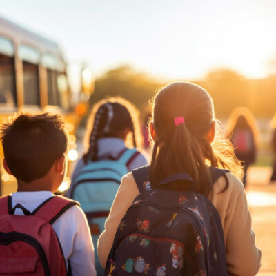 Crianças entrando em férias escolares